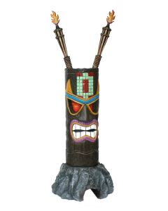 Tiki Maske auf Stein 3 lebensgroß