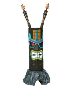 Tiki Maske auf Stein 4 lebensgroß
