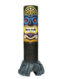 Tiki Maske auf Stein 7 lebensgroß