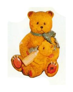 Teddybär mit Kind im Arm lebensgroß