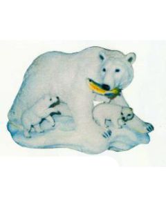 Eisbärfamilie mit Fisch im Mund klein verkleinert