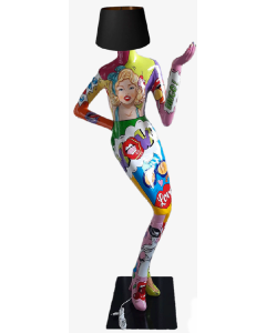 Pop Art Stehlampe als Frauenfigur vergrößert