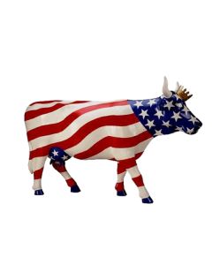 Kuh Amerika mit Krone lebensgroß