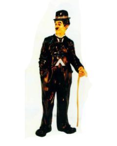 Charlie Chaplin erstaunt mit Stock verkleinert
