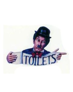 Toilettenschild mit Charlie Chaplin verkleinert