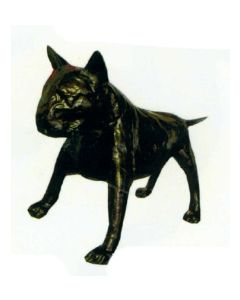 schwarzer großer Bullterrier Kampfhund lebensgroß