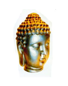 goldener Buddhakopf lebensgroß