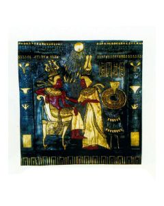 schwarze ägyptische Wandtafel mit goldener Bemalung lebensgroß