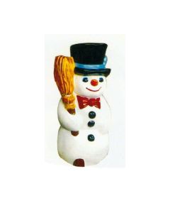 kindlicher Schneemann mit Besen verkleinert
