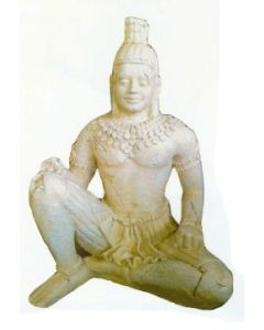 Mayafigur mit heller Bemalung lebensgroß