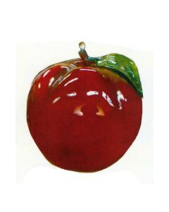 roter Apfel mit Blatt vergrößert