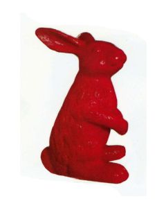 roter mittelgroßer Osterhase vergrößert