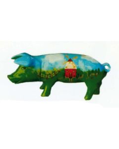Ferkel mit Windmühlen bemalt verkleinert