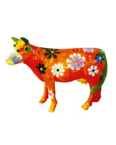 kleine Kuh bemalt mit Blüten verkleinert