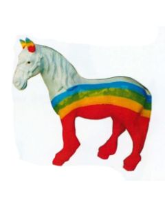 kleines Pferd mit Regenbogen Bemalung verkleinert