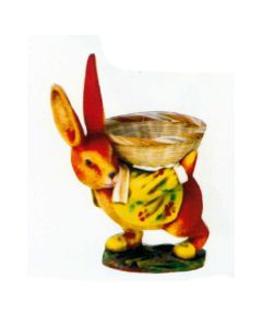 kleiner Hase mit Korb auf Rücken Ostern lebensgroß