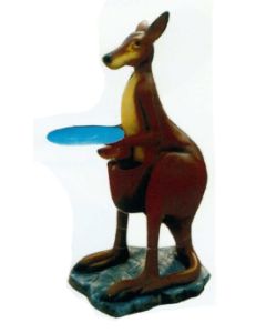 großes Känguru mit Tablett lebensgroß