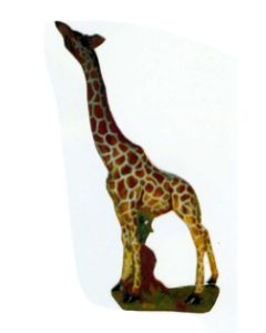 kleine Giraffe Kopf oben fressend verkleinert
