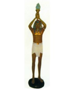 Ägypter als Fackelträger mit Lampe lebensgroß