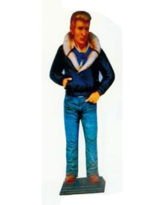 James Dean ganz cool in Fliegerjacke lebensgroß