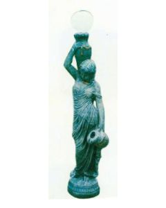 antike Frauenfigur mit Vasen als Stehlampe verkleinert