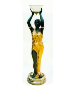 antike Frauenfigur als Stehlampe lebensgroß