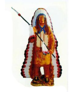 Indianerhäuptling mit Sperr lebensgroß