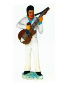 Elvis in weiß spielt Gitarre klein verkleinert