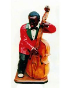 dunkelhäutiger Kontrabassist Jazz mittel verkleinert