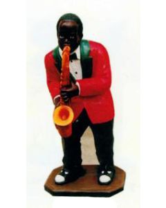 dunkelhäutiger Saxophonist Jazz mittel verkleinert