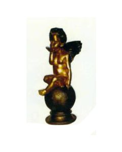 sitzender Engel auf Kugel gold verkleinert