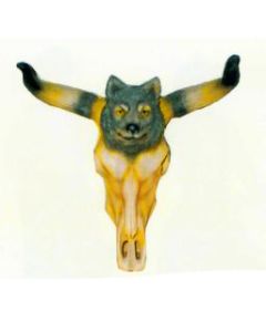 Büffelschädel mit Wolfskopf lebensgroß