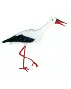 kleiner Storch mit offenem Mund lebensgroß