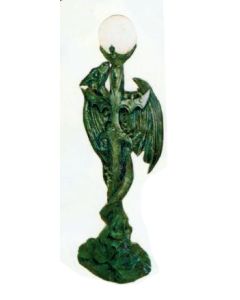 Schwertstehlampe mit Drachen verkleinert