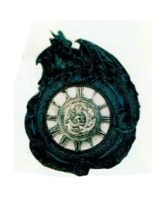 Drache schlingt sich um römische Uhr verkleinert
