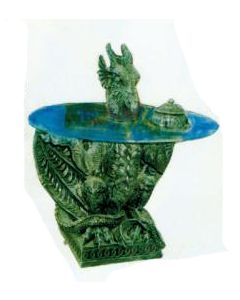 schicker Drachentisch mit Glasplatte verkleinert