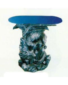 Glastisch mit Drachenfigur verkleinert