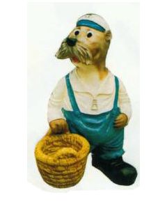 Robbe als Seemann mit Korb lebensgroß