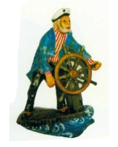 Seemann mit Steuerrad klein verkleinert