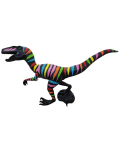 Bunter Velociraptor lebensgroß