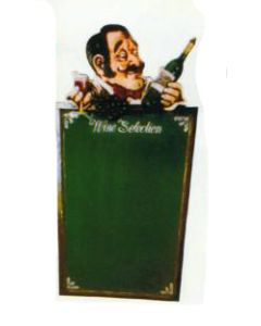Angebotstafel mit Weinkellner verkleinert