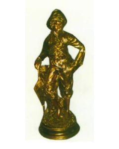 goldener Mann mit Schirm verkleinert
