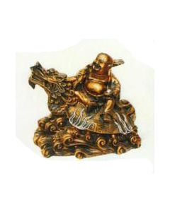 Buddhafigur reitet Drachen verkleinert