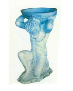 antike Männerfigur mit Schale auf dem Rücken verkleinert
