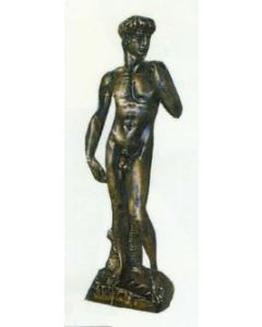 Männerfigur David in Bronzeoptik verkleinert