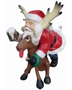 Weihnachtmann auf Rentier verkleinert