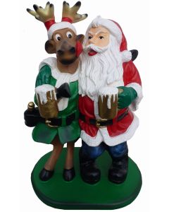 Weihnachtsmann mit Rentier verkleinert