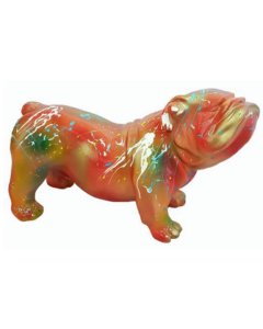 Bulldogge mit Farbspritzer lebensgroß