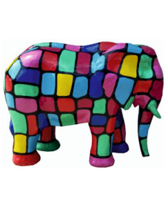 Elefant bunt gefleckt verkleinert