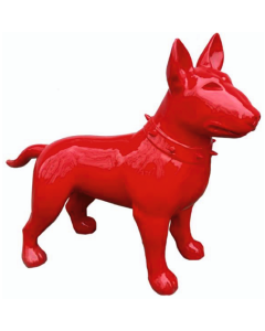 Hund Bullterrier Kampfhund rot lebensgroß